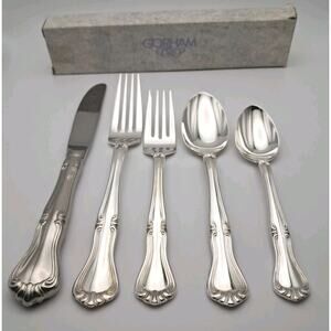 Gorham Valcourt Silverplate 5 Piece Place Set Flatware Japan New Old Stock READ